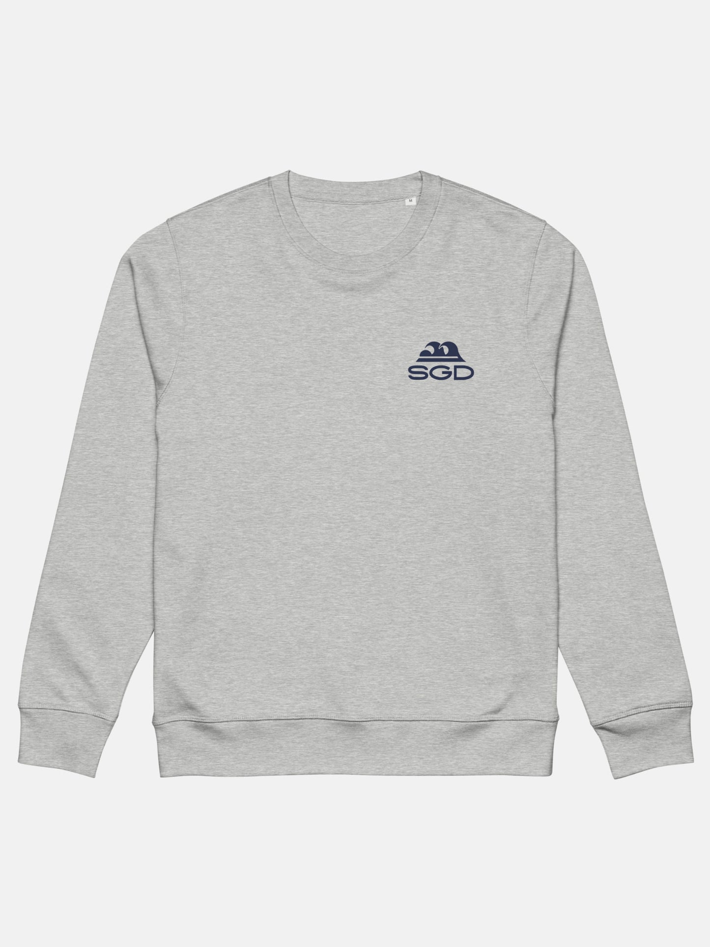 Easy Enough Roller Sweatshirt flat lay front in heather grey — Seas Get Degrees