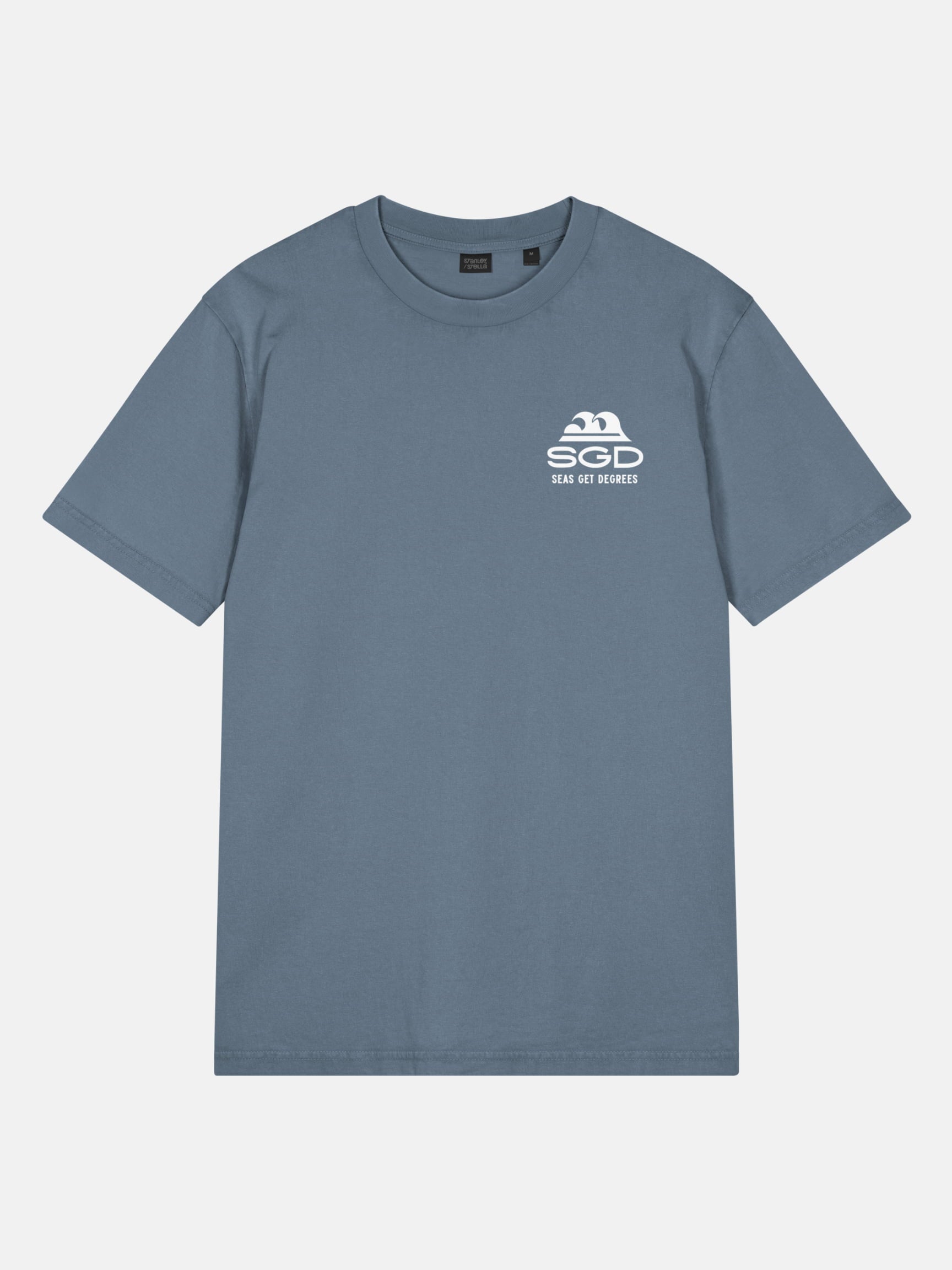 Easy Enough Tee front view in deep teal — Seas Get Degrees coastal graphic tee