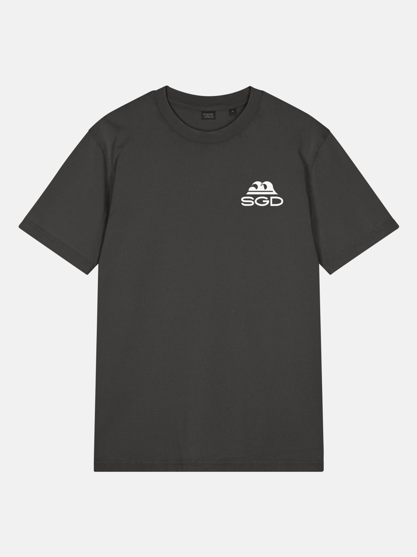 Endless Wave Tee front view in black rock — Seas Get Degrees coastal graphic tee