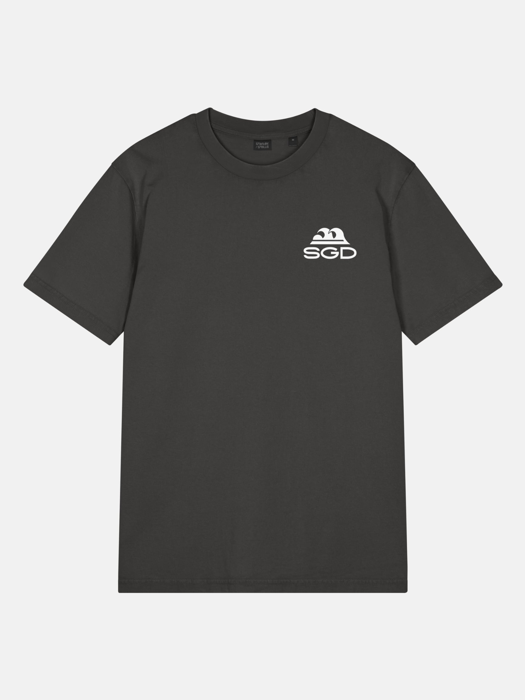 Endless Wave Tee front view in black rock — Seas Get Degrees coastal graphic tee