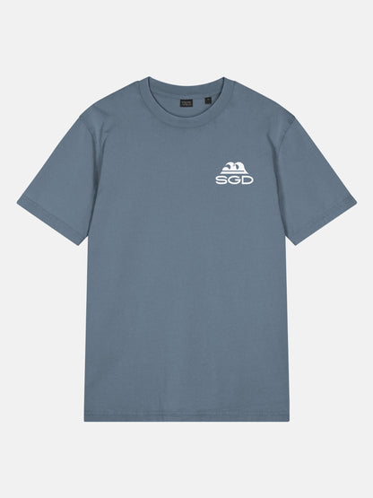 Endless Wave Tee front view in deep teal — Seas Get Degrees coastal graphic tee