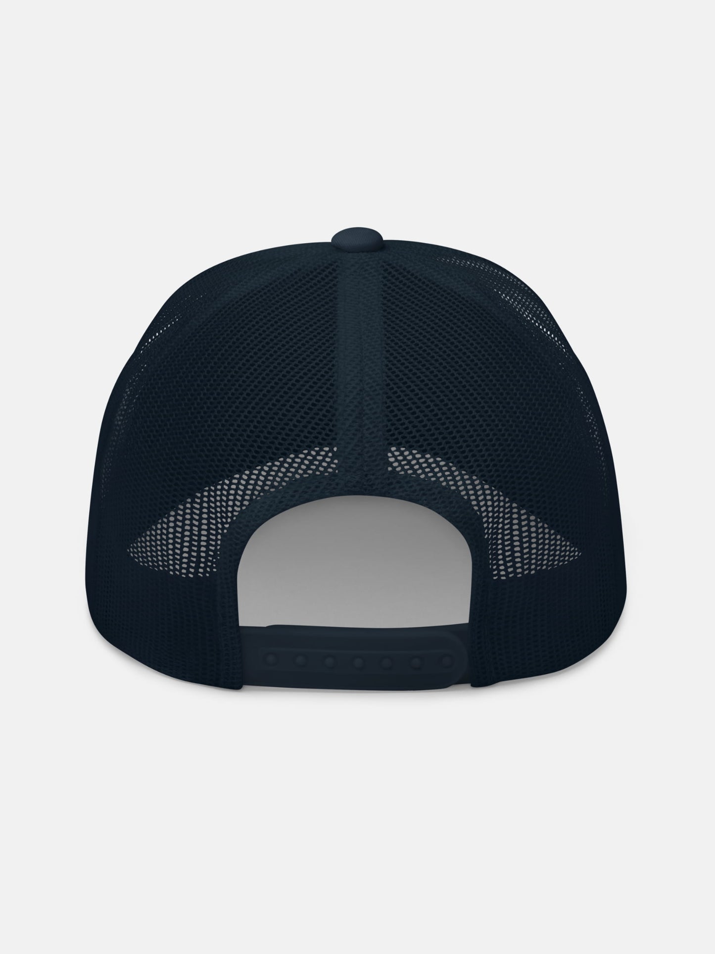 Endless Wave Trucker Hat back view in navy — Seas Get Degrees