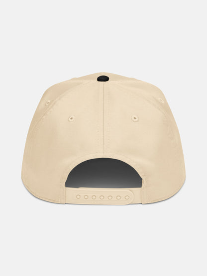 Golden Tide Snapback back view in black and natural — Seas Get Degrees