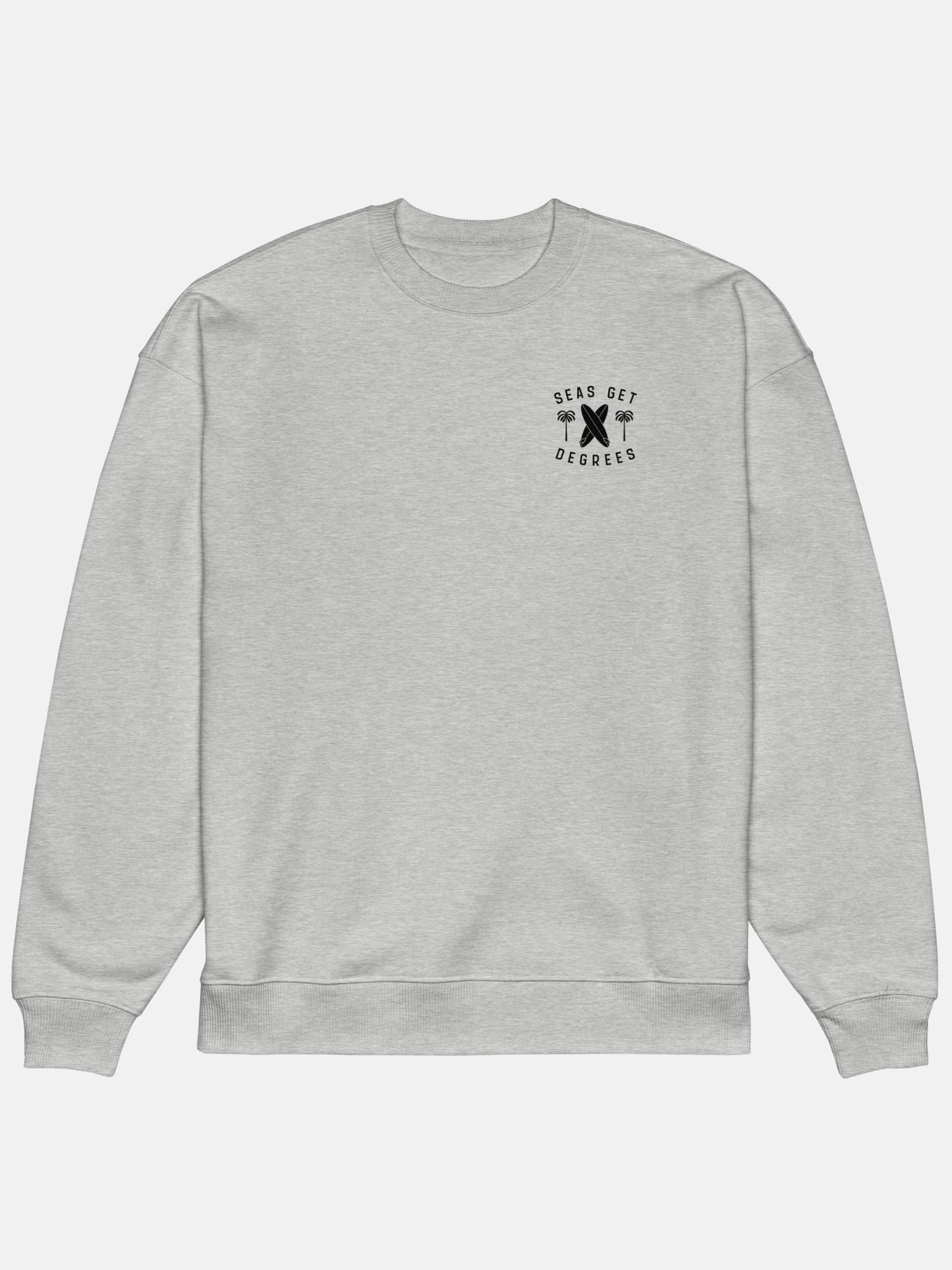 Keepn' Coastal Oversized Sweatshirt flat lay front in heather grey — Seas Get Degrees