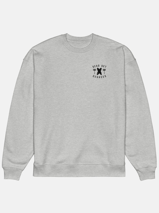 Keepn' Coastal Oversized Sweatshirt flat lay front in heather grey — Seas Get Degrees
