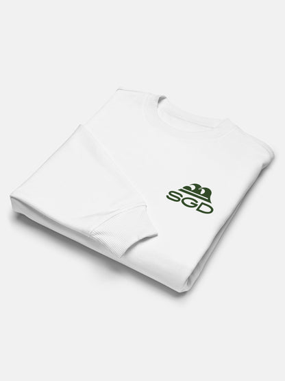 Live Swell Oversized Sweatshirt folded flat lay in white — Seas Get Degrees