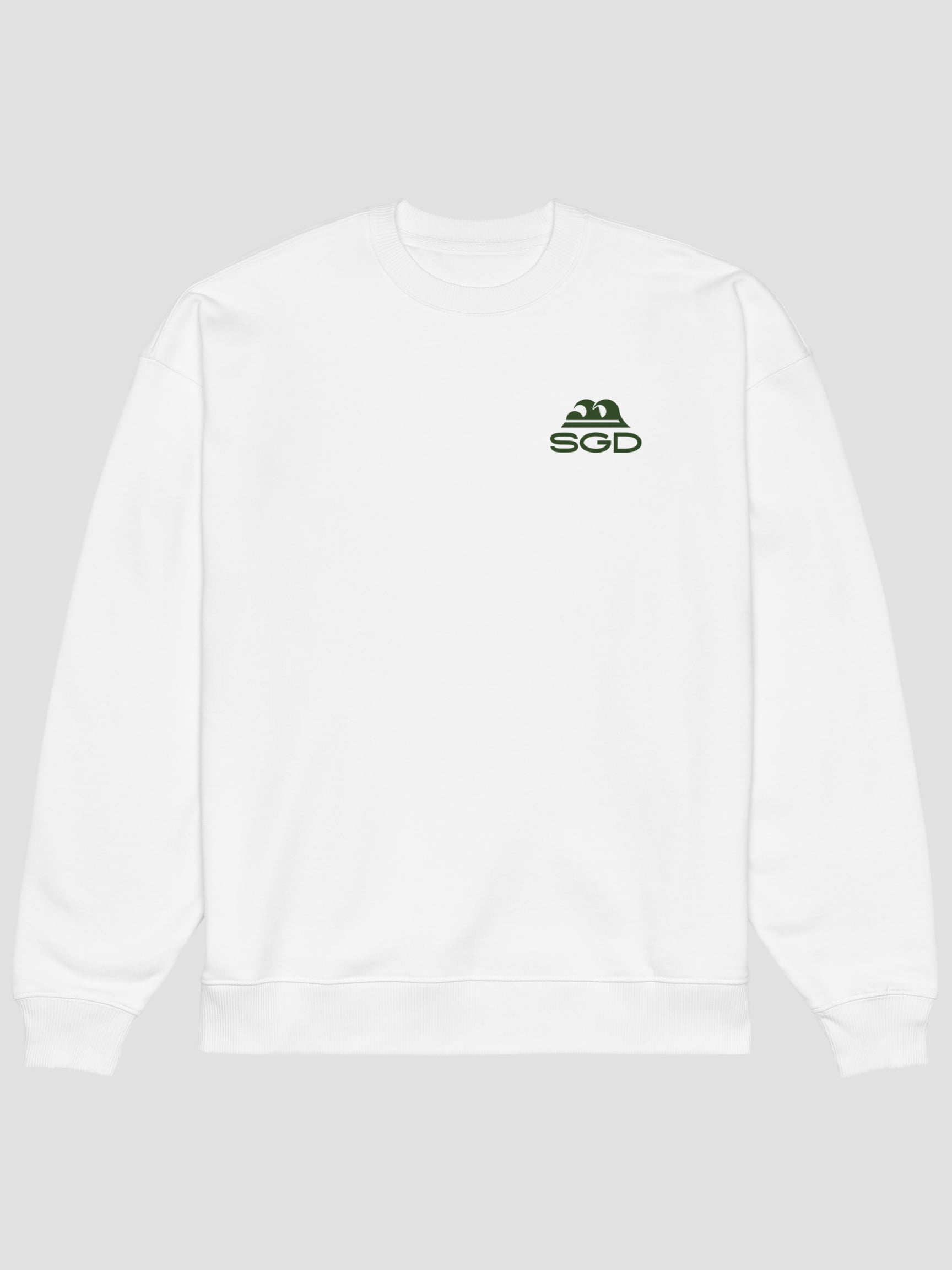 Live Swell Oversized Sweatshirt flat lay front in white — Seas Get Degrees
