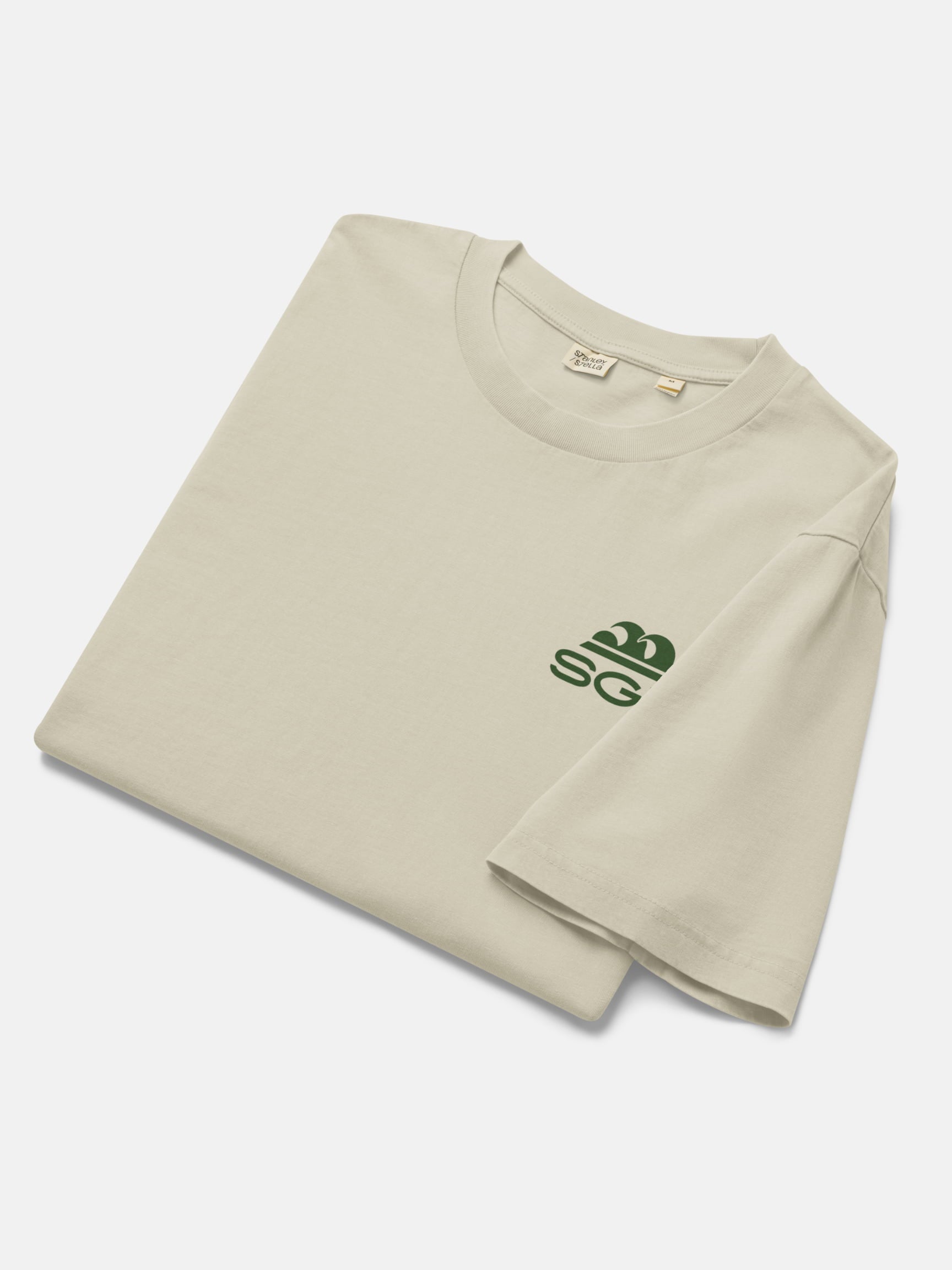 Live Swell Tee folded flat lay in stone — Seas Get Degrees