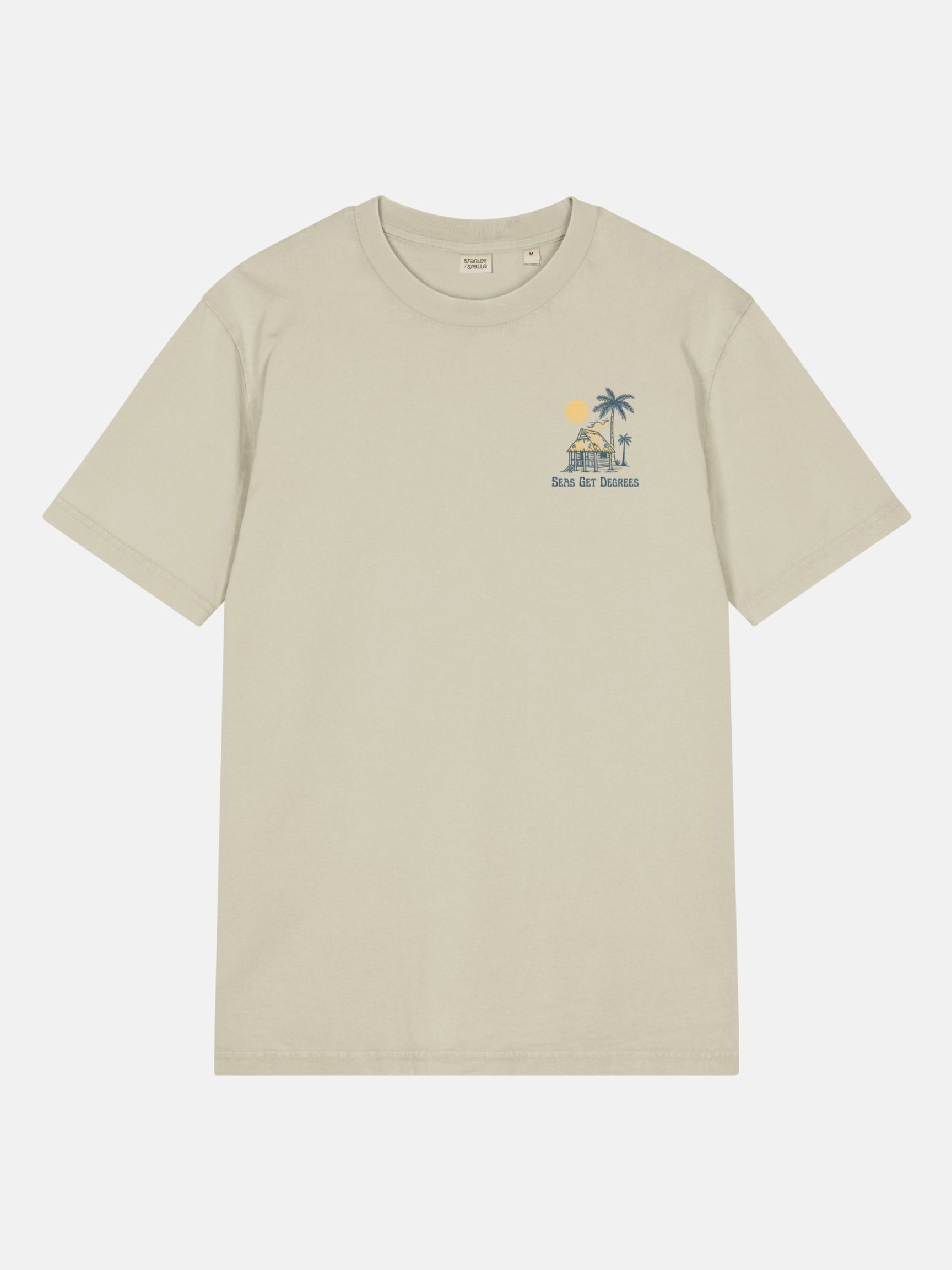 Lost and Found Tee front view in stone — Seas Get Degrees coastal graphic tee