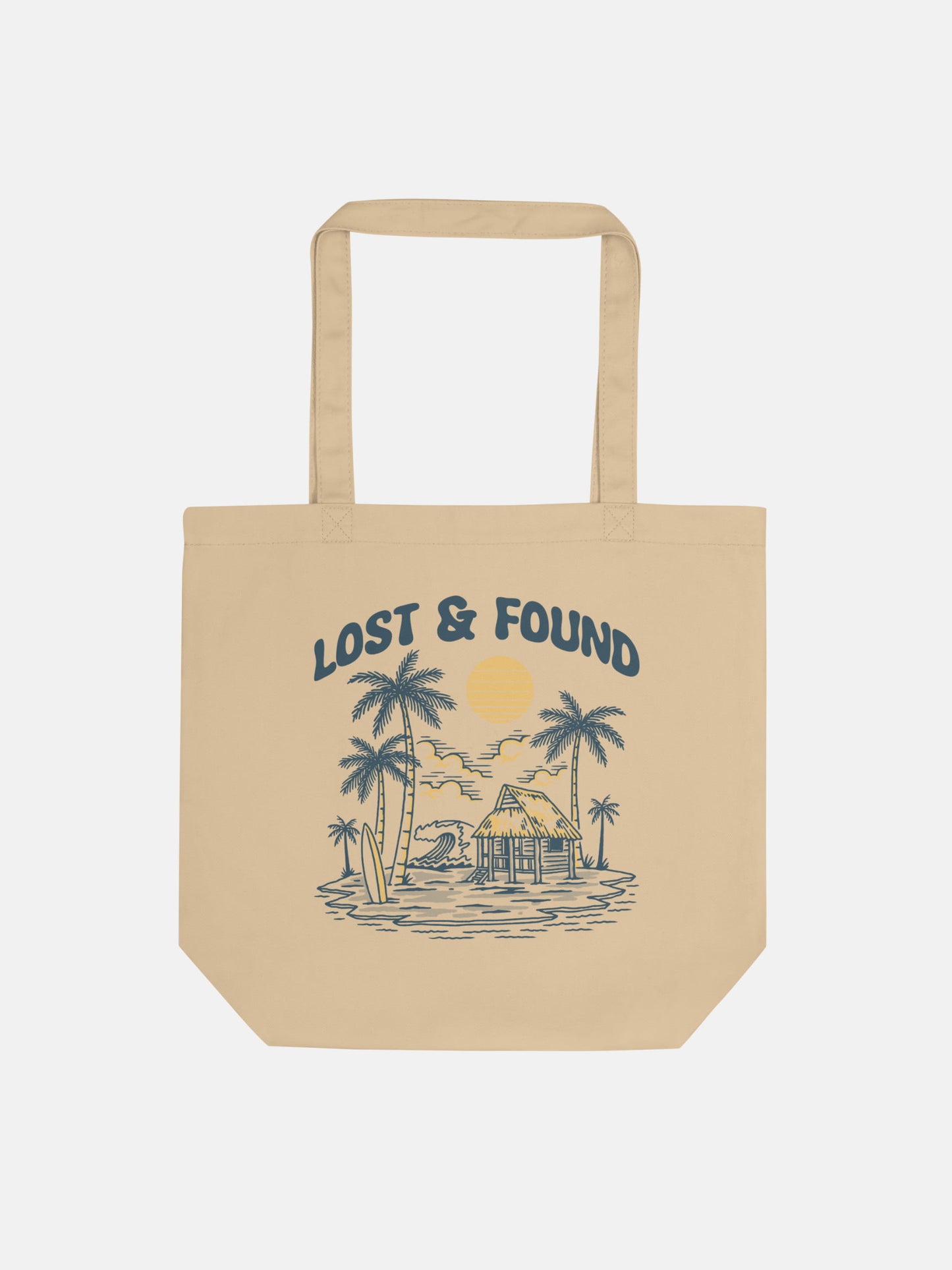 Lost and Found Tote Bag front view in oyster — Seas Get Degrees