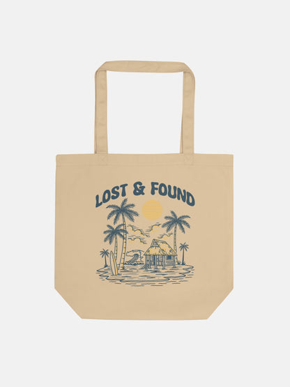 Lost and Found Tote Bag front view in oyster — Seas Get Degrees
