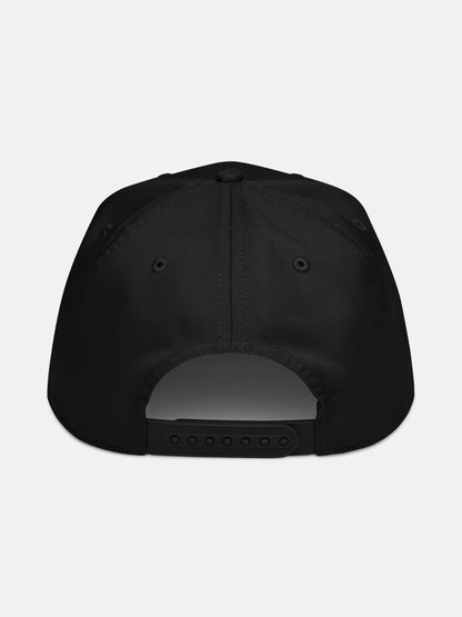 Retro Rider Snapback back view in black — Seas Get Degrees