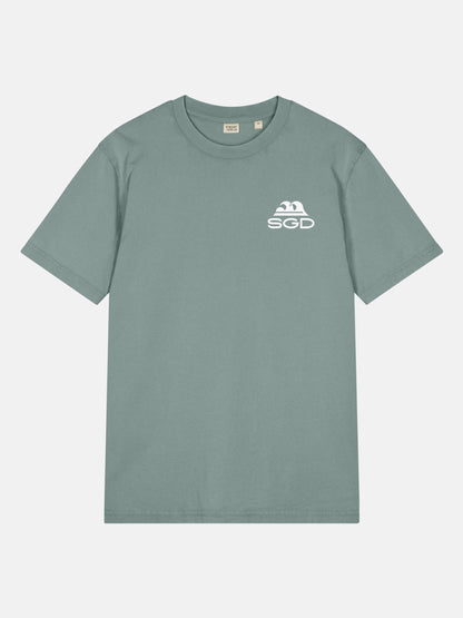 Stay Salty Tee front view in green bay — Seas Get Degrees coastal graphic tee