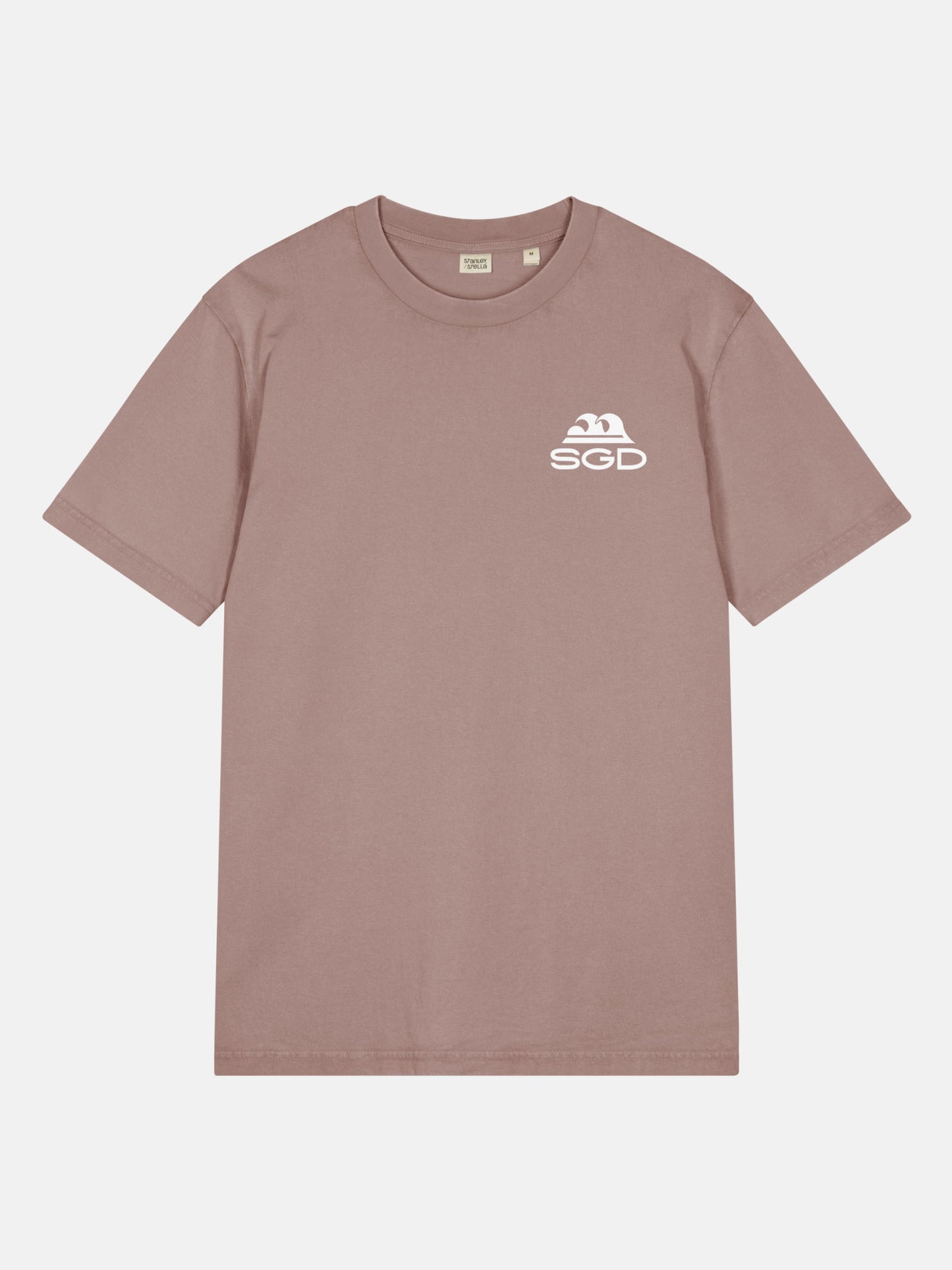 Stay Salty Tee front view in kaffa coffee — Seas Get Degrees coastal graphic tee