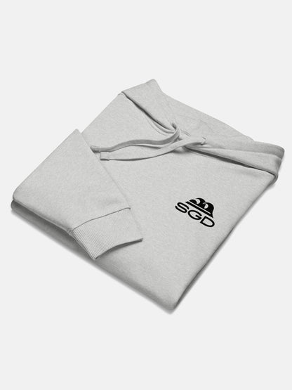 Til Last Wave Oversized Hoodie folded flat lay in heather grey — Seas Get Degrees