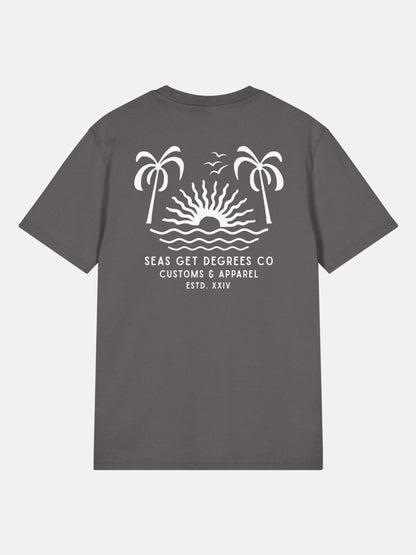 'Til Last Wave Tee back view in anthracite — Seas Get Degrees