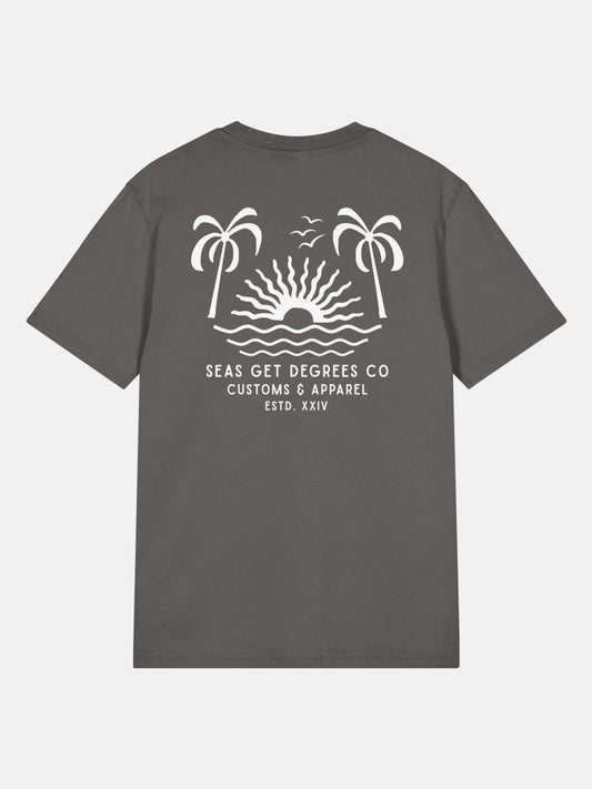 'Til Last Wave Tee back view in anthracite — Seas Get Degrees