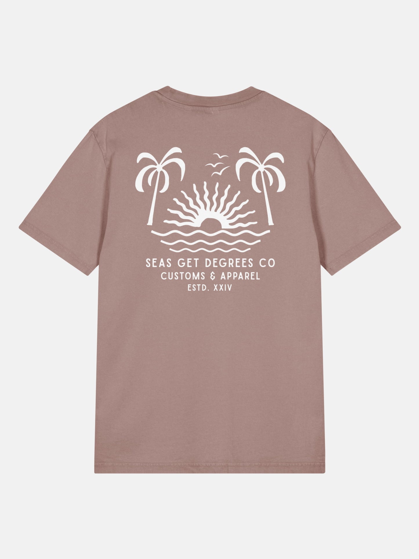 'Til Last Wave Tee back view in kaffa coffee — Seas Get Degrees