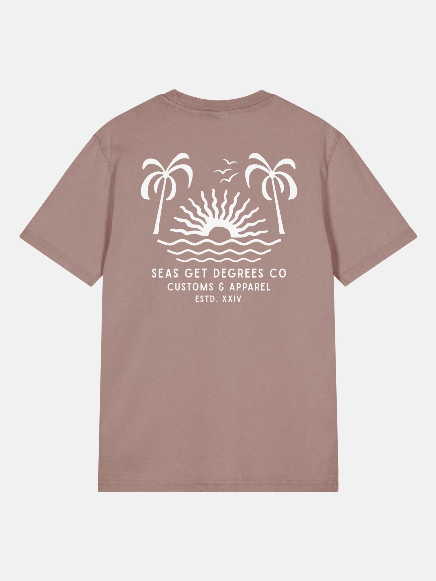 'Til Last Wave Tee back view in kaffa coffee — Seas Get Degrees