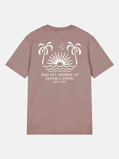 'Til Last Wave Tee back view in kaffa coffee — Seas Get Degrees