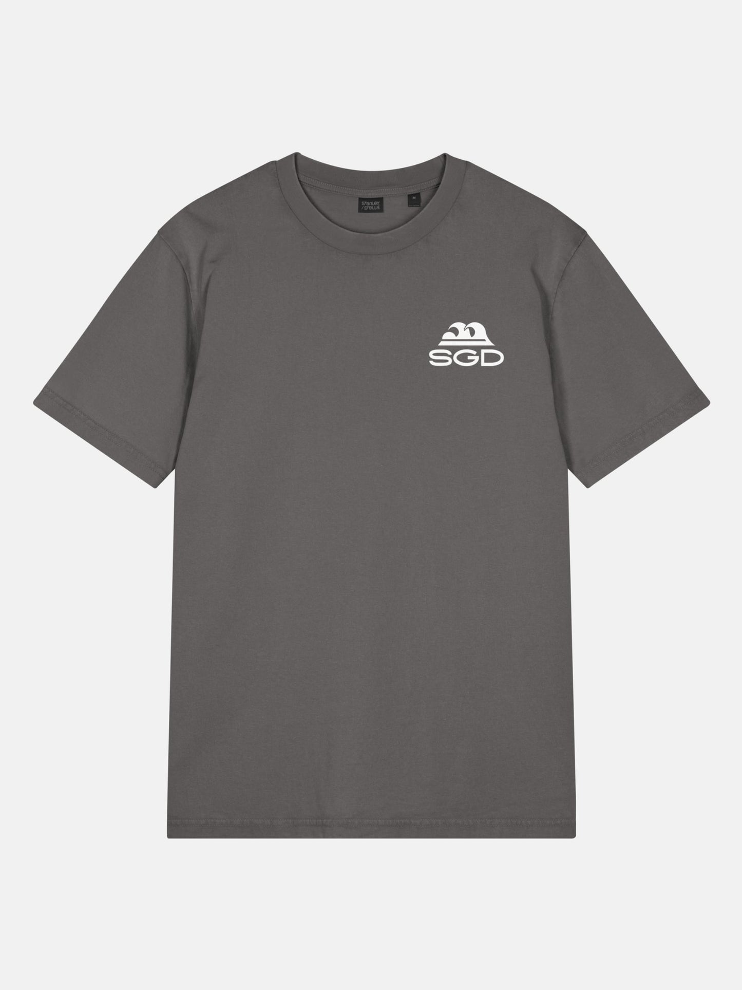 'Til Last Wave Tee front view in anthracite — Seas Get Degrees coastal graphic tee