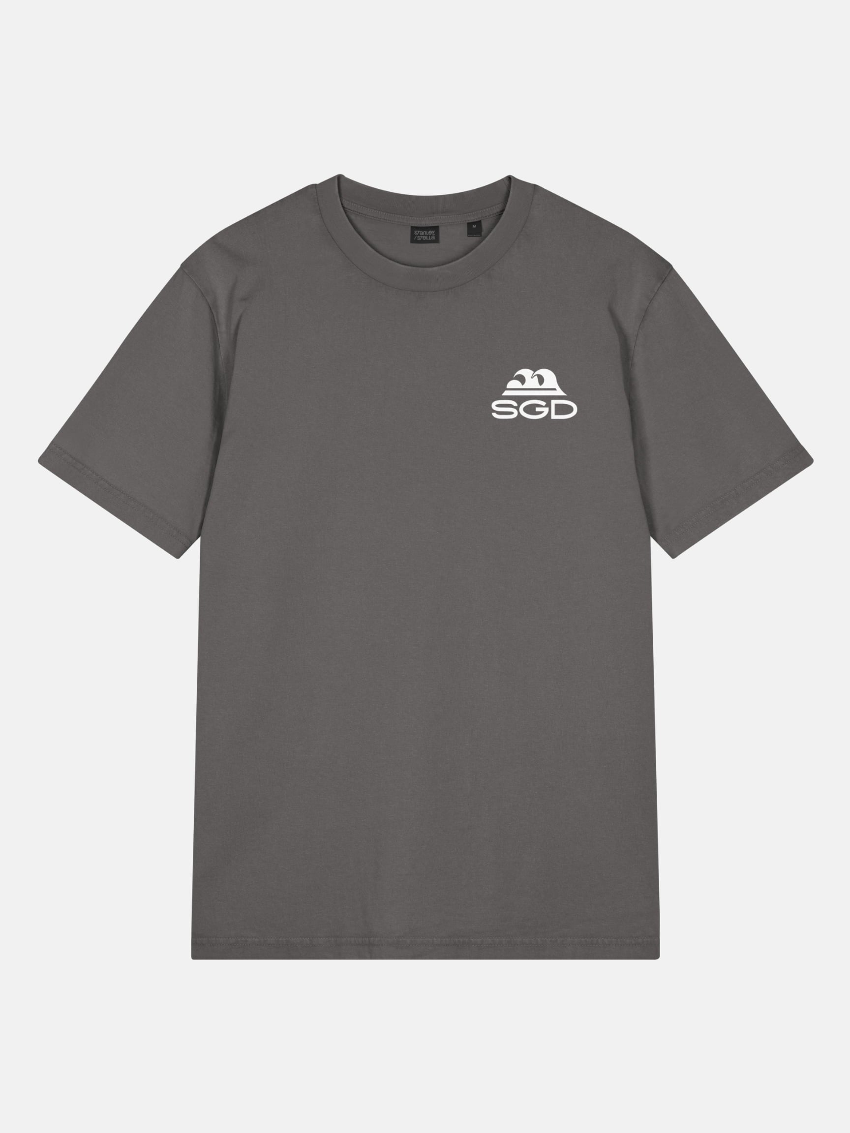 'Til Last Wave Tee front view in anthracite — Seas Get Degrees coastal graphic tee